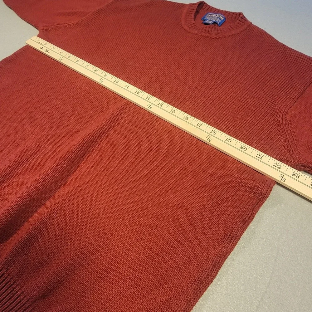 Pendleton Sweater Men's Large Rust Red 100%‎ Cotton Crewneck Heritage Americana